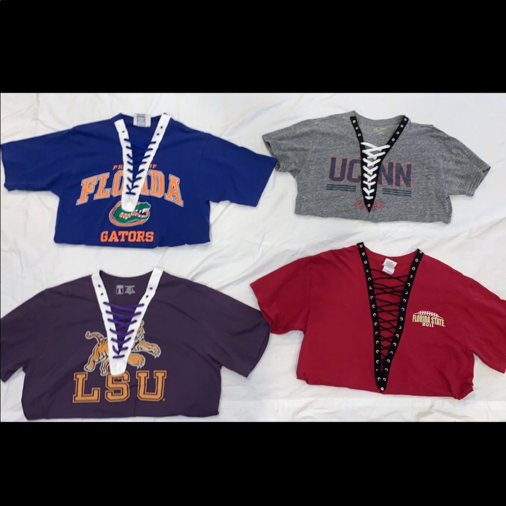 Lace up tops!! |FSU, UF, UCONN, LSU| this listing is not for sale.